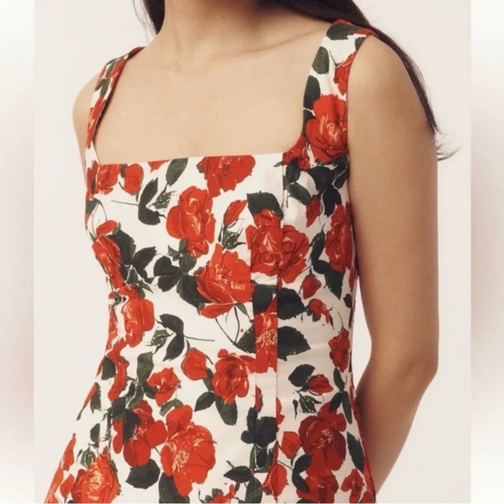 Anthropologie Maeve Red Floral Mini Dress